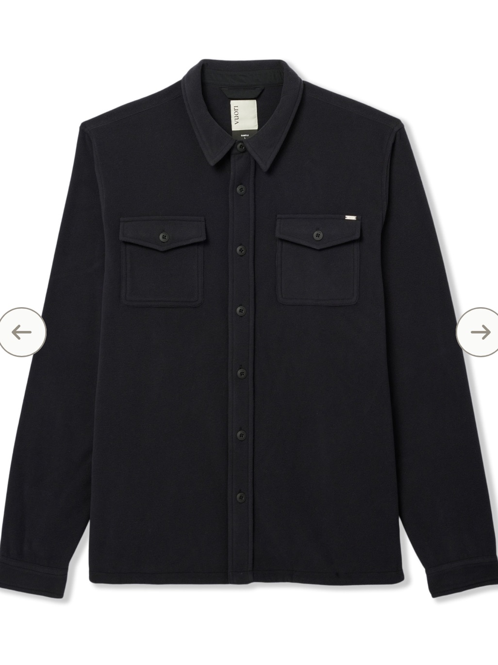 Vuori Aspen Shirt Jacket Size Large Black Extra. Soft Like Flannel And New